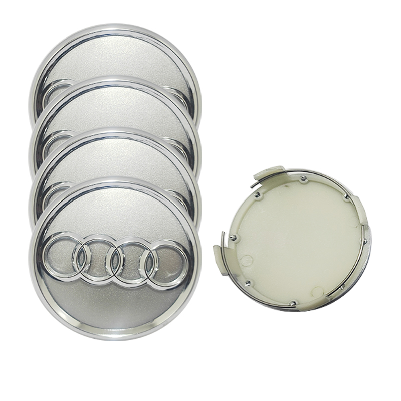 غطاء محور العجلة المركزي، طبة جنط اطارات السيارات ، مناسب ومتوافق مع اودى ، الجنوط الرياضية الكبيرة وموديلات اخرى ( 4 قطع ، مقاس 7.7 ملم ، كود: 9778)