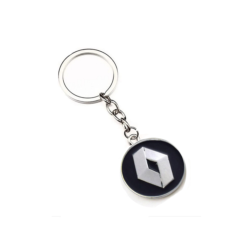 ميدالية وسلسلة مفاتيح سيارة مطلية نيكل بشعار مناسبة لمفاتيح السيارة والدراجات النارية ومفاتيح العائلة (مناسب ومتوافق مع رينو ، كود: 9795)