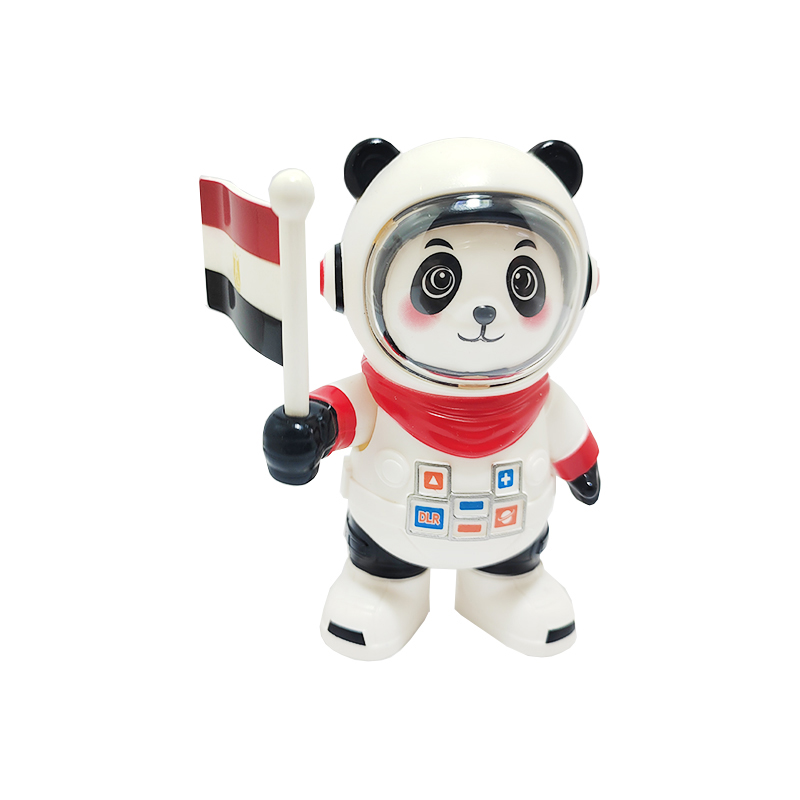 مجسم رائدة فضاء تلوح ب علم مصر ، باندا فضاء اكسسوار وزينة سيارة لطيفة، ديكورات تابلوة السيارة،، تعمل بالطاقة الشمسية لتزيين السيارات، ديكور المكتب(لون ابيض ، كود : 9797)