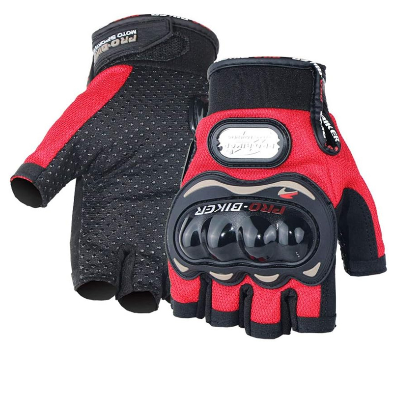 جوانتي نص ركوب الدراجات مضادة للانزلاق للرجال والنساء، لركوب الدراجات والمشي لمسافات طويلة والتسلق والأنشطة الخارجية (نص ، اسود فى احمر مقاس L - كود : 9811)