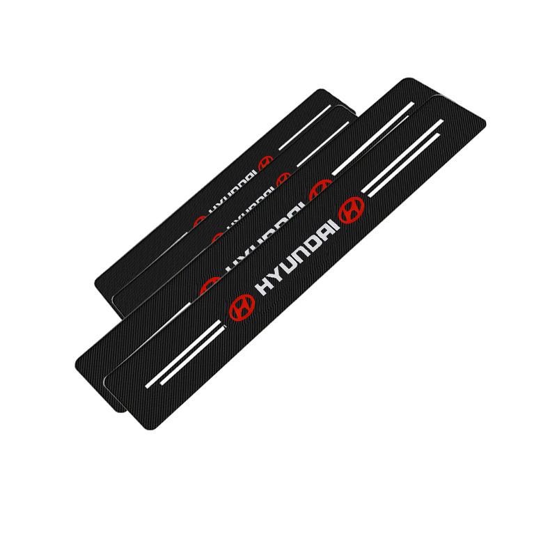 طقم حماية عتبة باب من 4 قطع ، مناسب لابواب السيارات ، من الياف كربونية ، مضاد للخدش ومانع للانزلاق ومقاوم للماء ( مناسب ومتوافق مع هيونداى ، كود: 9825)