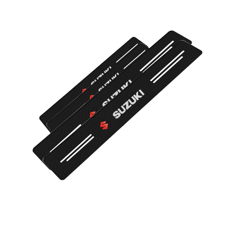 طقم حماية عتبة باب من 4 قطع ، مناسب لابواب السيارات ، من الياف كربونية ، مضاد للخدش ومانع للانزلاق ومقاوم للماء ( مناسب ومتوافق مع سوزوكى ، كود: 9827)