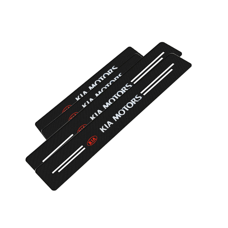 طقم حماية عتبة باب من 4 قطع ، مناسب لابواب السيارات ، من الياف كربونية ، مضاد للخدش ومانع للانزلاق ومقاوم للماء ( مناسب ومتوافق مع كيا ، كود: 9828)