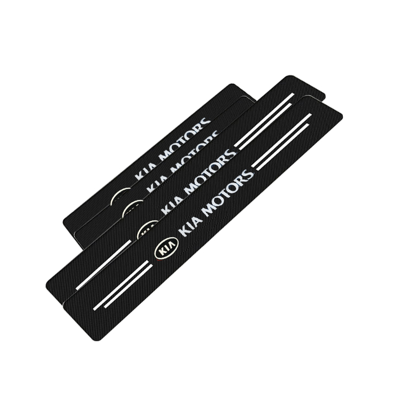 طقم حماية عتبة باب من 4 قطع ، مناسب لابواب السيارات ، من الياف كربونية ، مضاد للخدش ومانع للانزلاق ومقاوم للماء ( مناسب ومتوافق مع كيا ، كود: 9829)