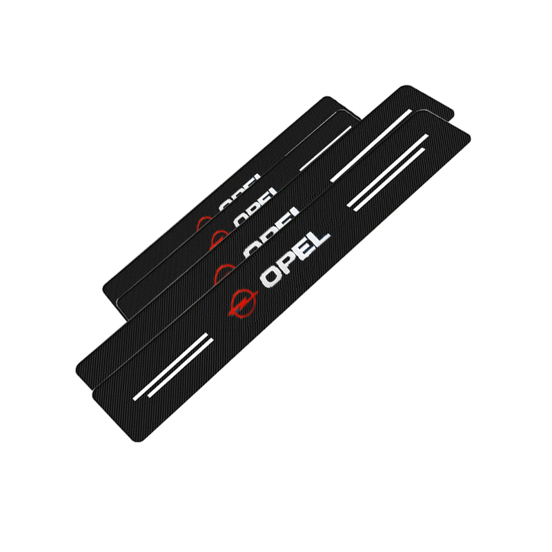 طقم حماية عتبة باب من 4 قطع ، مناسب لابواب السيارات ، من الياف كربونية ، مضاد للخدش ومانع للانزلاق ومقاوم للماء ( مناسب ومتوافق مع اوبل ، كود: 9830)