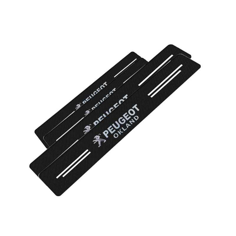 طقم عتب باب سيارة ، عتب لاصق باب سيارة كاربون حرارى ، مضاد للخدش ومانع للانزلاق ومقاوم للماء ( مناسب ومتوافق مع بيجو ، كود: 9833)