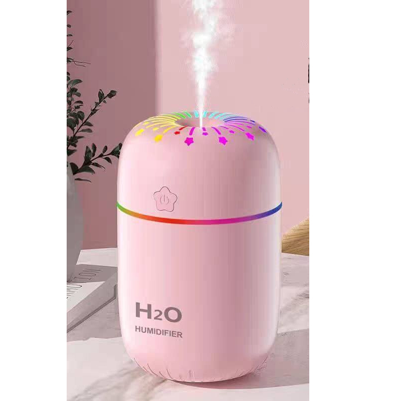 جهاز معطر هواء يعبأ بالماء والعطر المفضل لديك مناسب للسيارة والمنزل والمكتب صانع رذاذ USB ( قطعة واحدة لون بينك ، كود : 9838)