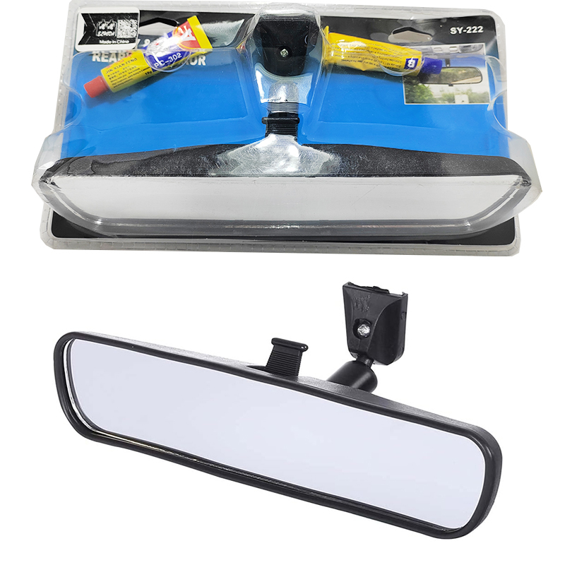 مرآة رؤية خلفية عالمية للسيارة بزاوية واسعة مستطيلة الشكل مع إطار أسود مقاس 24 سم( مقاس 24 سم ، كود : 9843)