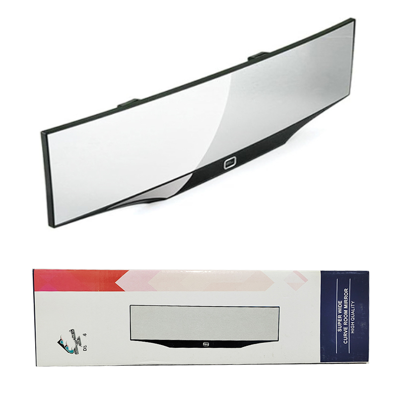 مراية صالون للسيارة، سهلة التركيب بزاوية واسعة بانورامية للنقطة العمياء تثبت على مراية الصالون الداخلية للسيارة ،قابلة للتعديل بسطح ازرق محدب (30سم ، كود :9845)