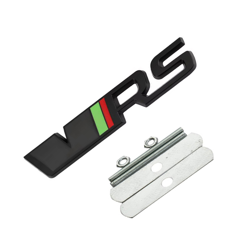 ملصق شعار سيارة ثلاثي الأبعاد ، تثبيت بالمسامير على الشبكة الامامية للسيارة ، مناسب ومتوافق مع سكودا، وتحديداً لطرازات VRS أو RS عالية الأداء( مقاس: 12 سم ، كود : 9846)