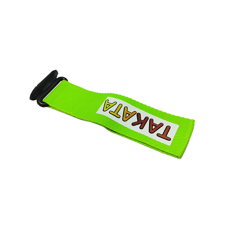 ملصق زينة بنمط سيارات السباق للاكصدام ، خطاف سحب يناسب جميع السيارات والشاحنات وسيارات الدفع الرباعي(حزام سحب للسيارات نايلون لصق ، طول: 29 سم - لون لمونى ، كود : 9850)