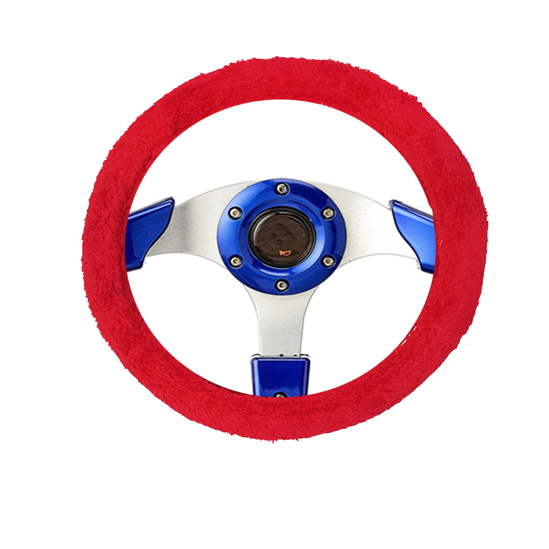 غطاء عجلة قيادة السيارة ، كفر طارة دريكسيون مقاوم للاهتراء، واقي طارة سيارة غير قابل للانزلاق( غطاء فرو ، لون احمر ، كود : 9854)