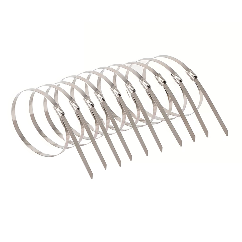 حزام كابلات ستانلس ستيل ، متانة عالية ومقاومة للتآكل والصدأ في الظروف القاسية. ( عدد 10 قطع ، مقاس: 40 سم × 4.6 ملم ، كود: 9864)