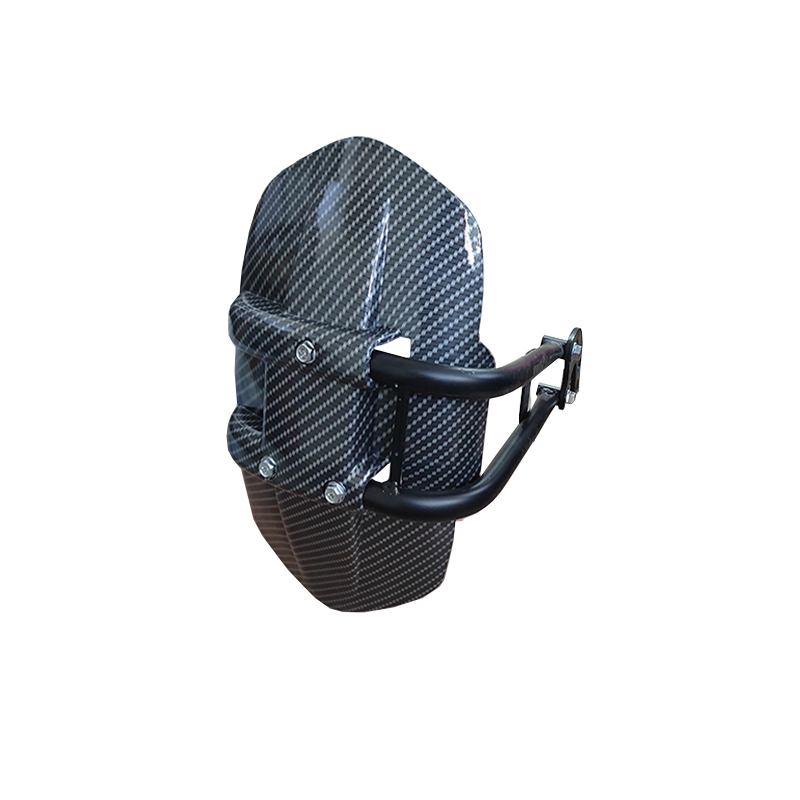 كابر تريد اكسسوارات سيارات 43 غطاء حماية خلفي للإطارات شكل عصرى ، واقي رذاذ ومياه للموتوسيكلات والسكوتر مع طقم التثبيت، تصميم يونيفرسال عصري. (ترابة اسود كاربون ، كود : 10244)
