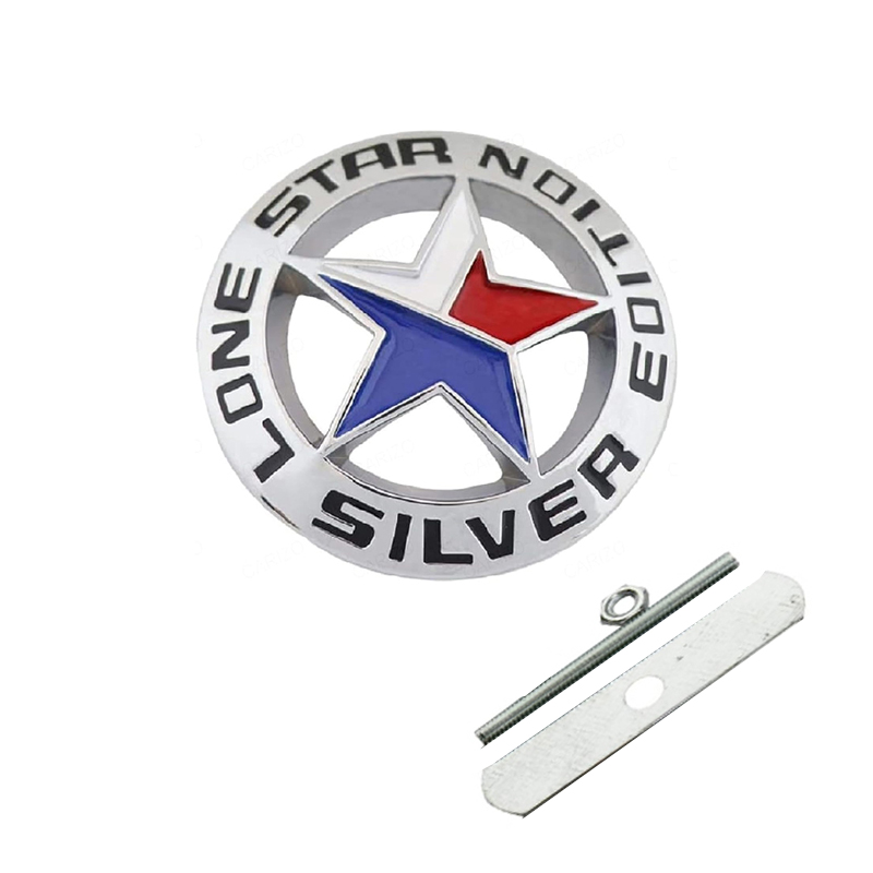 ملصق شعار سيارة ثلاثي الأبعاد ، مناسب ومتوافق للاستخدام كزينة على هيكل السيارات "Lone Star Silver Edition" مصمم لإضافة لمسة جمالية على المركبات (7.5 سم ، كود: 10301)