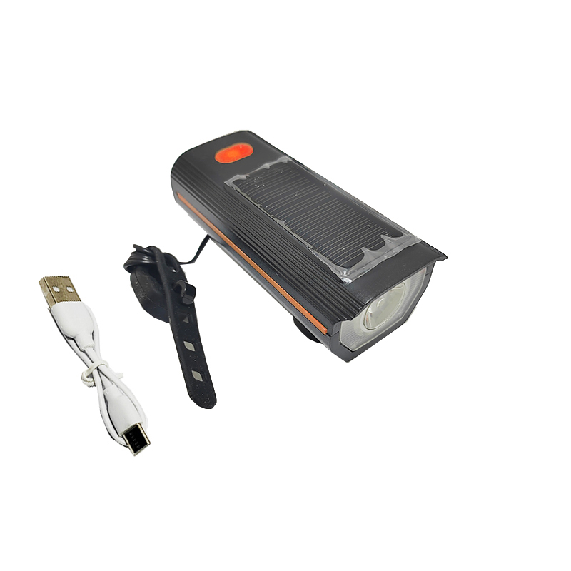 كشاف أمامي للدراجة الهوائية مزود بسرينة تصدر خمسة أصوات مختلفة ( يعمل بالشحن بمنفذ USB وبالطاقة الشمسية ، كود: 10377) 3 كشاف أمامي للدراجة الهوائية مزود بسرينة تصدر خمسة أصوات مختلفة ( يعمل بالشحن بمنفذ USB وبالطاقة الشمسية ، كود: 10377) - الصورة 3