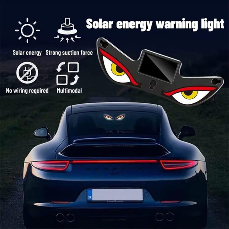 إضاءة محيطية ذكية للسيارة بتصميم عيون تعمل بالطاقة الشمسية وUSB، مصباح LED ديكور داخلي مضيء للسيارات ( قطعة واحدة ، اضاءة ابيض احمر اصفر وفلاش ، كود: 10389) 4 إضاءة محيطية ذكية للسيارة بتصميم عيون تعمل بالطاقة الشمسية وUSB، مصباح LED ديكور داخلي مضيء للسيارات ( قطعة واحدة ، اضاءة ابيض احمر اصفر وفلاش ، كود: 10389) - الصورة 4