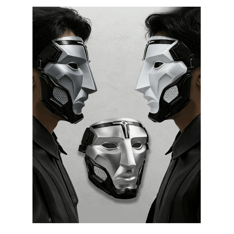 قناع وجه فضي غامض بتصميم تكنولوجي حديث ، واقي وجه كامل ومريح للحفلات الموسيقية، المهرجانات، والعروض المسرحية (بلاستيك اسود فى رمادى ، كود: 10409) 3 قناع وجه فضي غامض بتصميم تكنولوجي حديث ، واقي وجه كامل ومريح للحفلات الموسيقية، المهرجانات، والعروض المسرحية (بلاستيك اسود فى رمادى ، كود: 10409) - الصورة 3