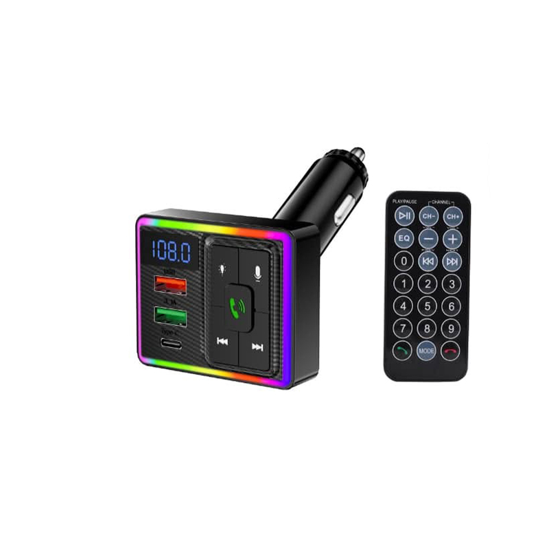 مجموعة بلوتوث mp3 للسيارة بدون استخدام اليدين، جهاز ارسال اف ام ومشغل موسيقى (موديل : M36 ، اضاءة 7 لون ، كود: 10551)
