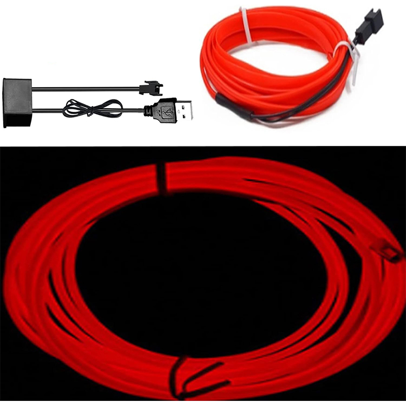 شريط إضاءة محيطية LED مرن ومقاوم للماء للسيارات والحفلات، يعمل عبر منفذ USB( اضاءة لون احمر ، منفذ USB ، طول 3 متر، كود: 2610) 5 شريط إضاءة محيطية LED مرن ومقاوم للماء للسيارات والحفلات، يعمل عبر منفذ USB( اضاءة لون احمر ، منفذ USB ، طول 3 متر، كود: 2610) - الصورة 5