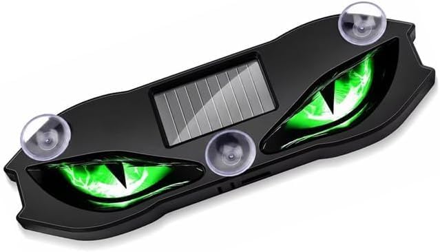 كابر تريد اكسسوارات سيارات 54 إضاءة نيون LED خفاش ذكية لنوافذ السيارات، مصباح ديكور محيطي يعمل بالطاقة الشمسية ومنفذ Type-C ( قطعة واحدة ، اضاءة اخضر فلاش ، كود: 8439)