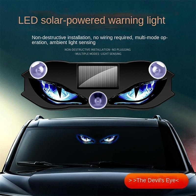 إضاءة محيطية ذكية للسيارة بتصميم عيون تعمل بالطاقة الشمسية وUSB، مصباح LED ديكور داخلي مضيء للسيارات( قطعة واحدة ، اضاءة ازرق فلاش ، كود: 8438) 6 إضاءة محيطية ذكية للسيارة بتصميم عيون تعمل بالطاقة الشمسية وUSB، مصباح LED ديكور داخلي مضيء للسيارات( قطعة واحدة ، اضاءة ازرق فلاش ، كود: 8438) - الصورة 6