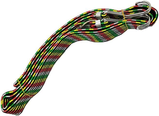 كابر تريد اكسسوارات سيارات 66 حبل مطاطي مرن مع خطافات لتثبيت الأمتعة والبضائع ، للموتوسيكل والدراجات والسيارات (استيك محمل 4 لون ، قطعة واحدة ، 2 متر، كود: 7472)